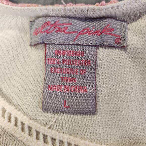 ULTRA PINK Dress Womens Large Babydoll Boho Fairycore Feminine Coquette Romantic - Picture 4 of 12